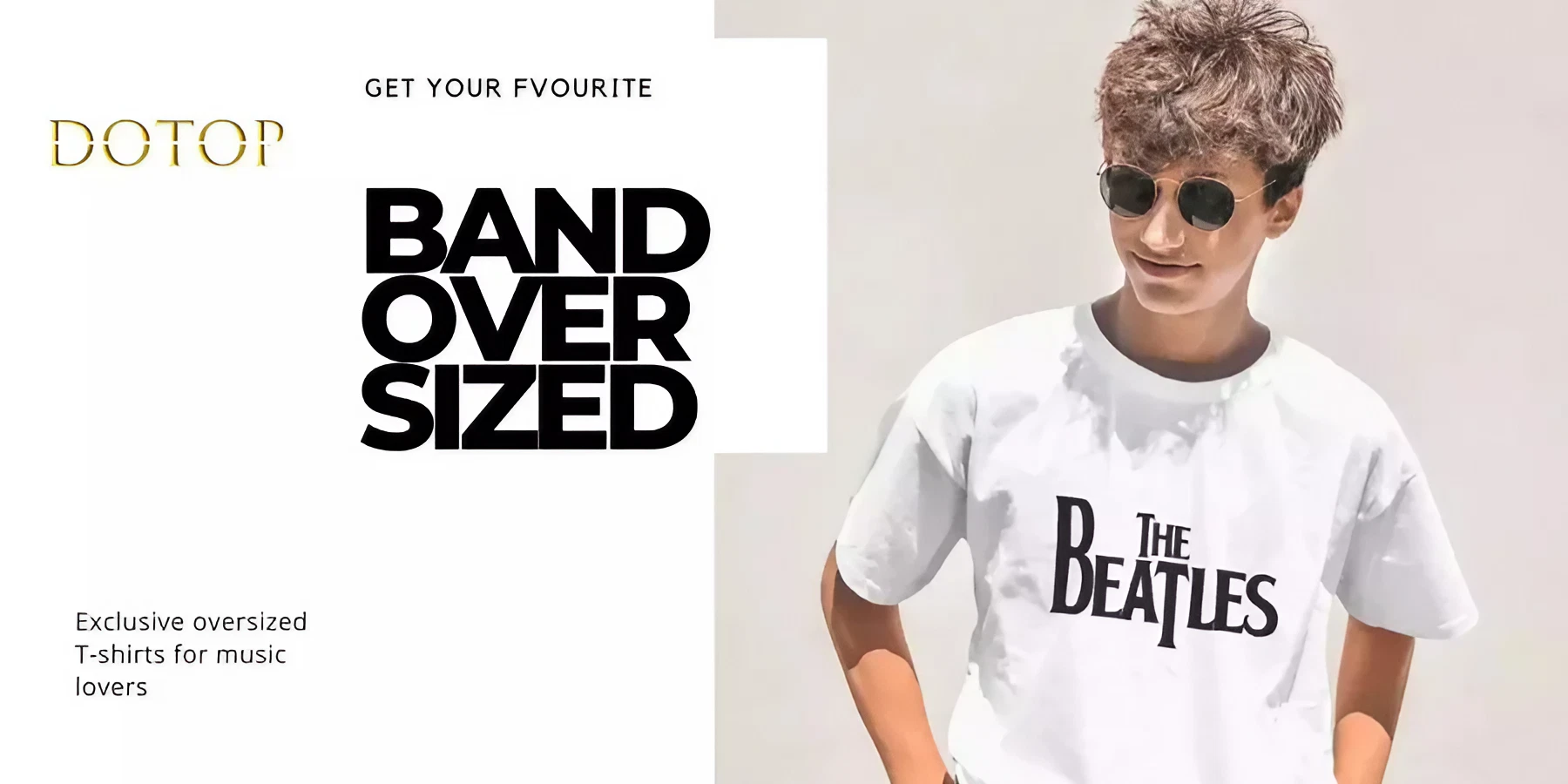 Oversized t-shirt web banner home page.